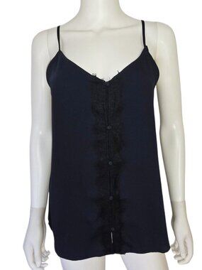 MANGO Navy Blue Lace Tank Top